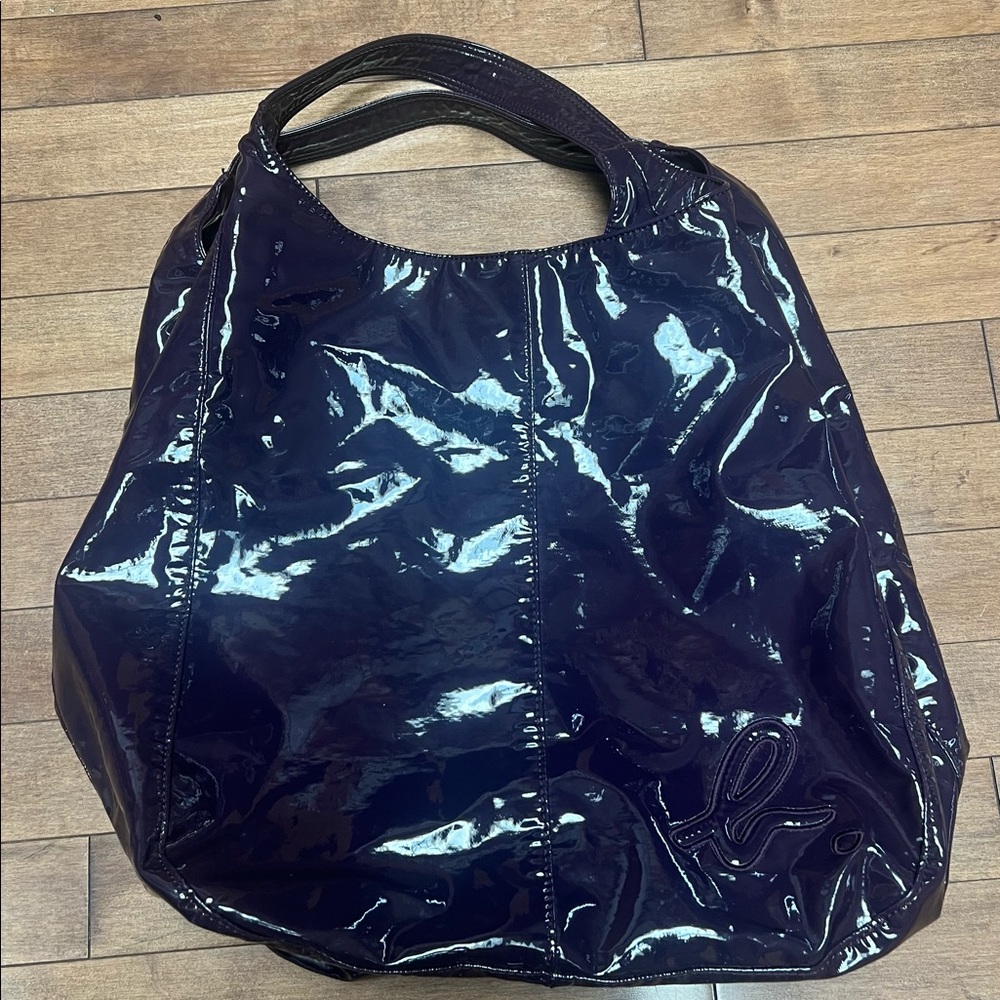 Agnes B vinyl hobo type bag